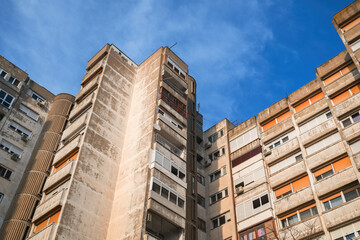 Architectural brutalism, minimalist constructions with bare building materials and concrete...