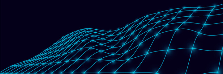 Abstract digital wave of particles. Futuristic point wave. Technology background vector. Vector illustration
