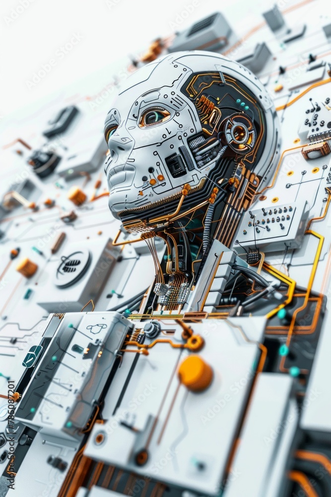 Poster synthetic intellect: a portrait of ai innovation. generative ai