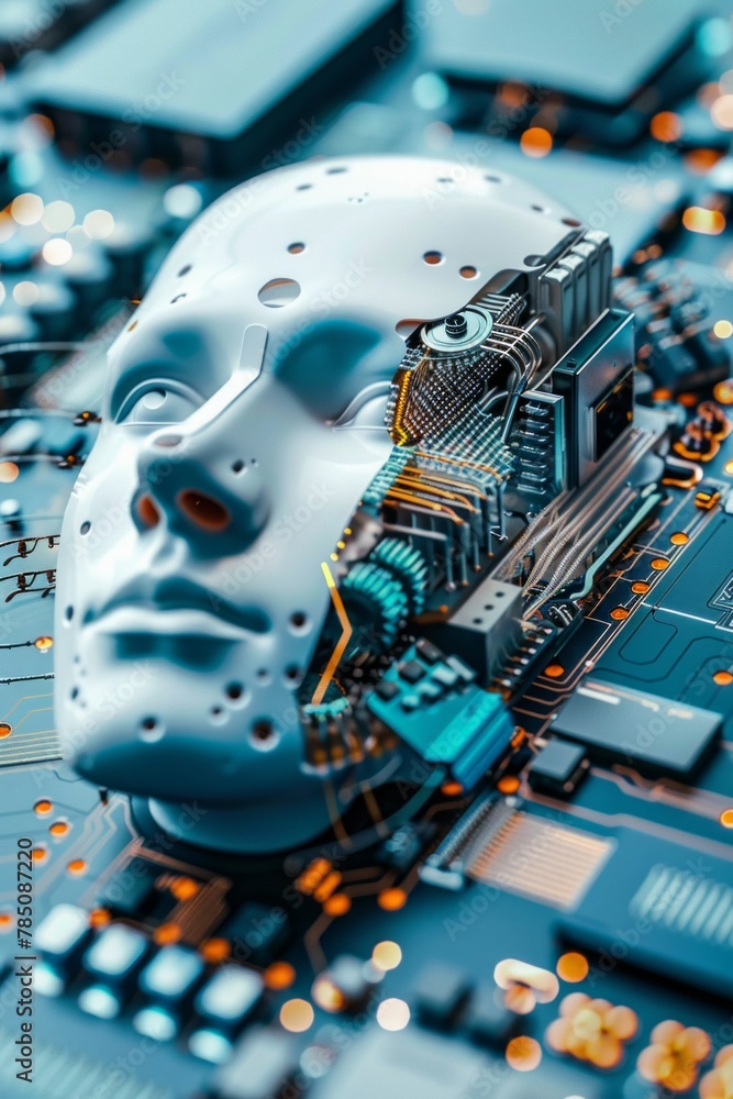 Poster synthetic intellect: a portrait of ai innovation. generative ai