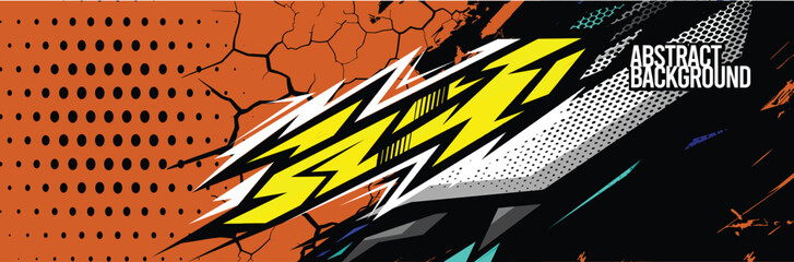 Car wrap decal designs. Abstract racing and sport background for racing livery or daily use car vinyl sticker. Vector eps 10.