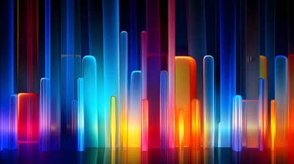 Digital holographic glass neon light abstract graphic poster web page PPT background