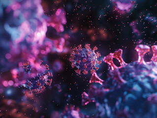 Coronavirus virus outbreak and coronaviruses influenza background as dangerous flu cases as a pandemic medical health risk concept with disease. Generative AI - obrazy, fototapety, plakaty