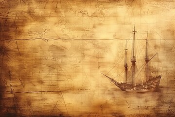 Vintage maps or nautical charts, appealing to the explorer's spirit. Generative AI - obrazy, fototapety, plakaty