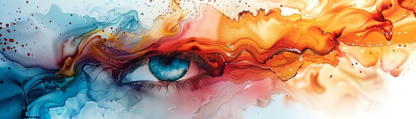 mesmerizing front cover for an art magazine featuring a striking watercolor painting Emphasize the intricate details and translucent layers to captivate art enthusiasts at first glance - obrazy, fototapety, plakaty