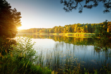 Fabulous views of untouched wildlife and a magical lake at dawn.