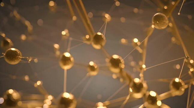  3D animation video with a network of connecting points and lines, representing a structure of big dat