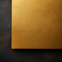 Gold background with dark gold paper on the right side, minimalistic background, copy space concept, top view, flat lay, high resolution