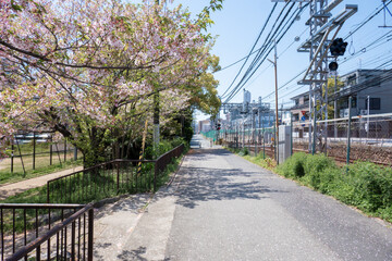 線路沿いの街並み