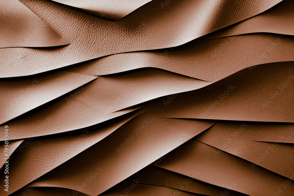 Aufkleber milk chocolate coloured sheets of paper linear cuts making 3d effect with shadows
