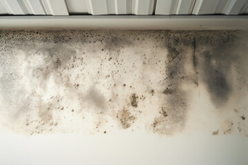Black mold infestation in a neglected house interior. - 785094061