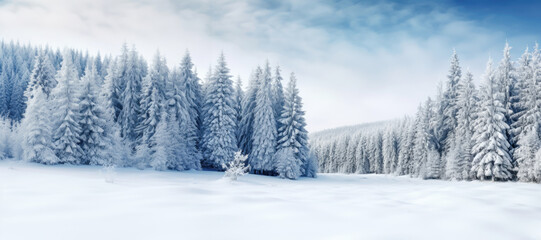 Magical winter wonderland with delicate hoarfrost decorating the trees. - 785094085