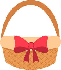 Basket With Ribbon Illustration