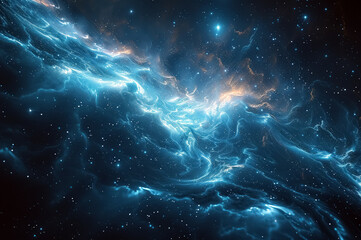 Fototapeta na wymiar Nebula and galaxies in space. Abstract cosmos background. Shiny stars and heavy clouds.