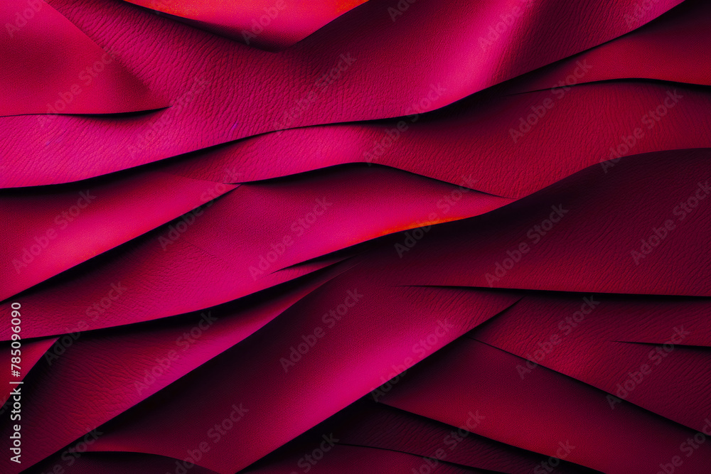 Aufkleber magenta coloured straight line slashed paper making 3d effect with shadows