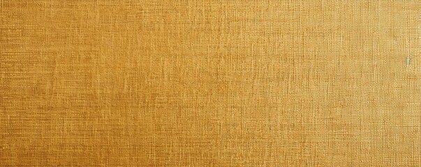 Fototapeta na wymiar Gold canvas texture background, top view. Simple and clean wallpaper with copy space area for text or design