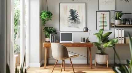 Office room, classic design Elegant architecture, wooden floors and stylish lighting in this classy home.