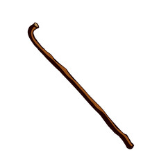 Vector drawing. Old wooden stick - 785098498