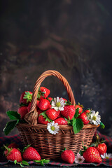 basket with strawberries