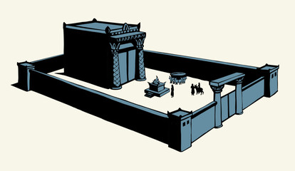 Vector drawing. Temple of Solomon
