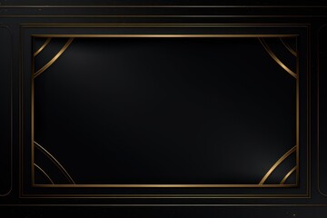 Black velvet background with golden frame, luxury and elegant template for design. Vector illustration of black texture fabric with gold square border