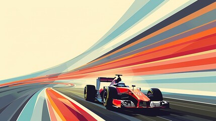 Formula 1 Illustration - obrazy, fototapety, plakaty
