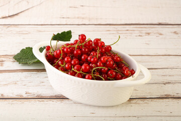 Ripe sweet organic red currant heap