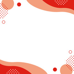 抽象的　赤　フレーム　上下　正方形　ウェーブ　水玉