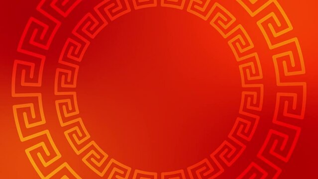 Traditional Chinese circle border frame rotation background animation