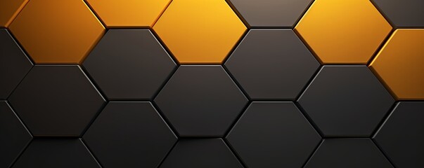 Gray and yellow gradient background with a hexagon pattern in a vector illustration