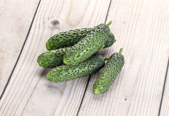 Fresh natural organic cucumbers heap