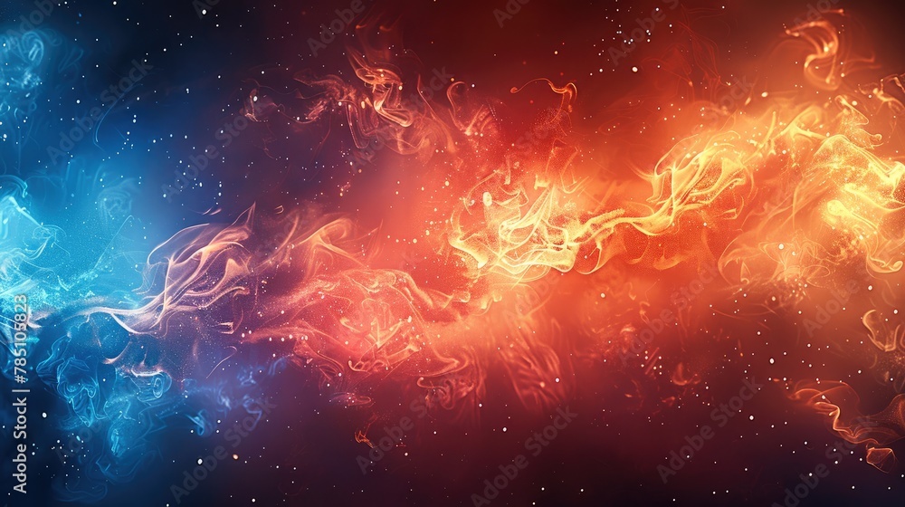 Aufkleber A background with full out real flash and energetic fire with red and a little blue. Generative AI.