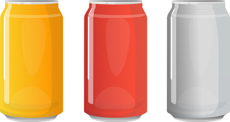 Set of metal beverage cans