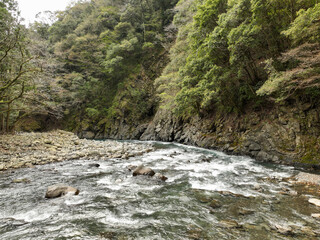 高知県安芸市　伊尾木川上流の風景