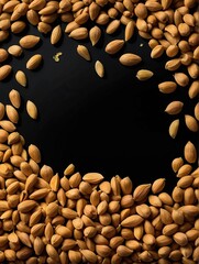 Fenugreek seeds on a black background.