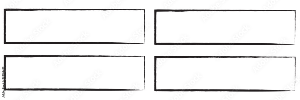 Poster grunge square and rectangle frames. ink empty black boxes set. rectangle borders collections. rubber