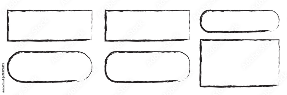 Poster grunge square and rectangle frames. ink empty black boxes set. rectangle borders collections. rubber
