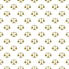 Heart and brain on scales icon seamless pattern