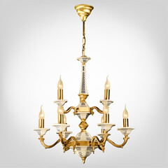 Vintage chandelier isolated on white background. Vector illustration EPS 10.