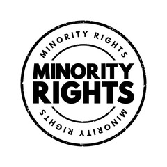 Minority Rights - normal individual rights accorded to any minority group, text concept stamp - obrazy, fototapety, plakaty