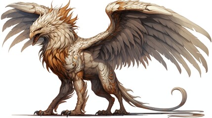 Illustration of a Griffin on a White Background
