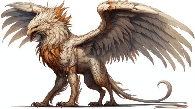 Illustration of a Griffin on a White Background