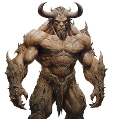 Naklejka premium Illustration of a Minotaur on a White Background