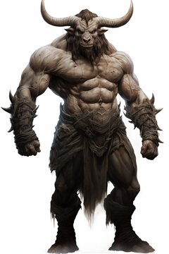 Illustration of a Minotaur on a White Background