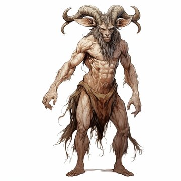 Illustration of a Satyr on a White Background