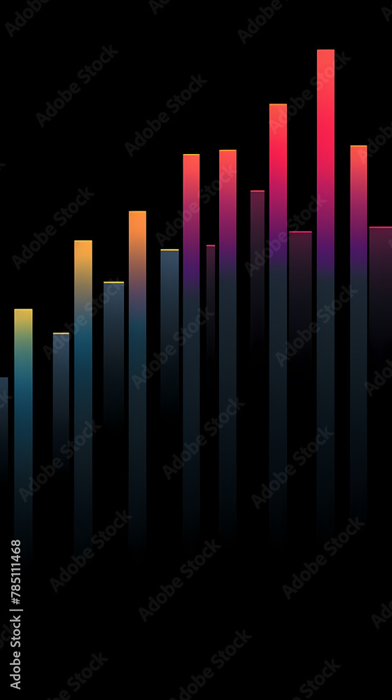 Poster sound wave curve with light particles