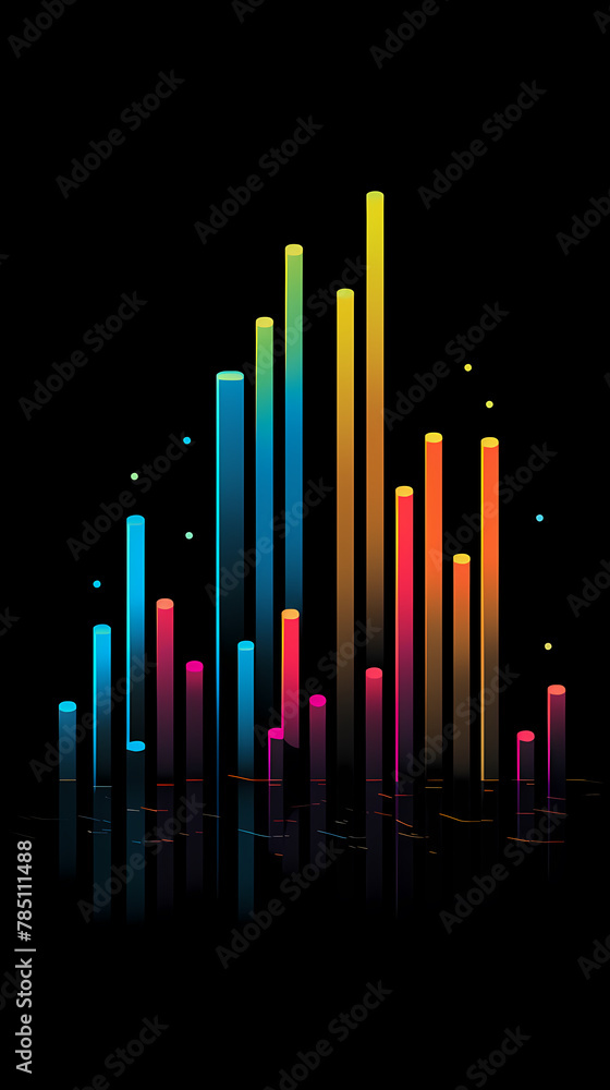 Poster sound wave curve with light particles