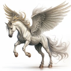 Naklejka na ściany i meble Illustration of Pegasus on a White Background