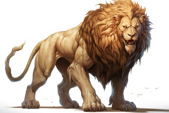 Illustration of the Nemean Lion on a White Background