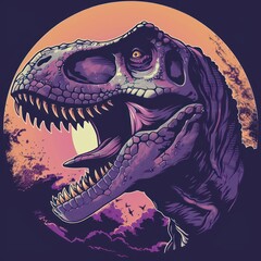 Naklejka premium Roaring Tyrannosaurus Rex Shirt Illustration